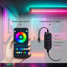 1 dải đèn neon RGB-IC không khí đầy màu sắc 1/2/3m dành cho máy tính để bàn nền có đèn nền LED TV, USB 5V, đèn TV LED màu cầu vồng, dành cho rạp hát tại nhà, đầu giường, phòng khách, phòng chơi game, điều khiển ứng dụng, dải đèn LED đồng bộ hóa âm nhạc , Đèn trang trí Giáng sinh - trắng - Xem 3