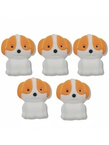 5 件/套 3D 小狗形状硅胶珠、创意 DIY 工艺品彩色圆珠笔、钥匙扣配件、珠宝制作用品 - 彩色 - 查看 8