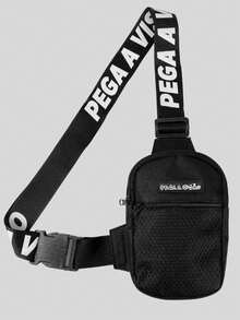 Pega A Visao Shoulder Bag Mini Crossbody Bag Black Wide Strap Black + Men's Bucket Hat Colorful Eye Catcher - 黃色 - 查看 5