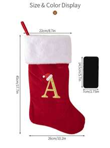 1 Pc Christmas Gold Velvet Cloth Letter Christmas Stockings Decoration, Red High-End Gold Velvet Letter Stockings Diy Name Christmas Stockings, Mother Gift Stockings, Creative Christmas Tree Ornaments, Holiday Party Atmosphere Decoration Props, Candy Gift Bags, Christmas Decorations, Home Decoration Room Decor Winter Christmas Decorations Home Christmas Gifts Christmas Decor