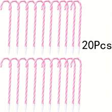 10/20Pcs Candy Cane Pen Christmas Pink Pens With Black Ink For Christmas Holiday Santa Claus Gift New Years Home Party Christmas Decorations Decor Party Gift