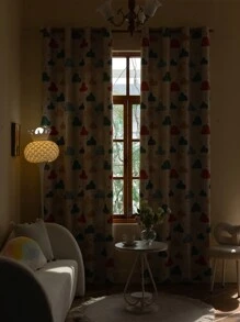 1pc Minimalist Digital Print Colorful Cloud Blackout Decorative Curtain (220g/M²) - Beige - View 8