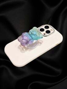 1 件可爱 3D 彩色磨砂熊形手机握把，带可折叠环和弹性插座支架，兼容所有手机/平板电脑，韩式风格，兼容 、Android 手机，生日、家人、朋友的礼物，推拉式手机握把、手机支架、手机配件 - 查看 5