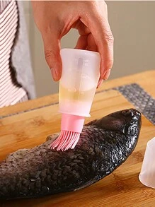 1 Pc Silicone Oil Brush, Air Fryer, Barbecue, High Temperature Small Oil Pot (May Have Slight Color Difference Due To Lighting Conditions)