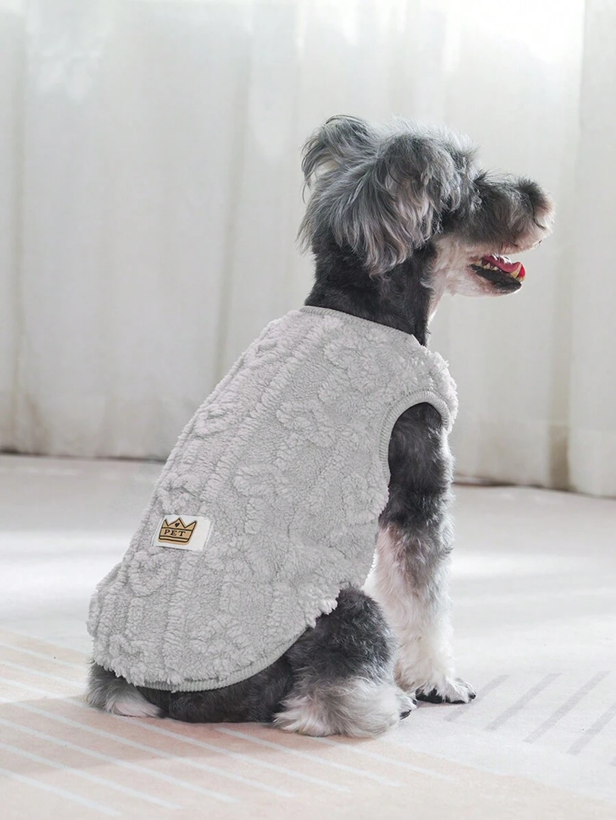 HOLAPET 1 szt Ciepły polar Bluza dla zwierząt Z Nadruk w serca , Odpowiedni Dla Mały & Średni Psy & Koty , Zima