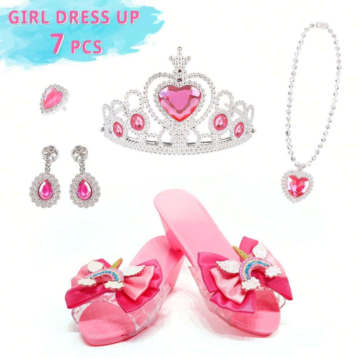 Princess Jewelry Dress Up Set, Including Crown, Necklace, Bracelet