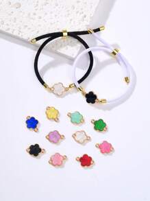 5/10/20/30/50/100/200/300/400/500 piezas Colgante con flor de cuatro hojas elegante de varios colores con dos agujeros, apto para hacer collares, pulseras, pendientes, llaveros, charms de teléfono, joyería de regalo para parejas