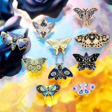 Set de 10 piezas/20 piezas de alfileres de solapa de esmalte con mariposas aleatorias - Alfileres de esmalte lindos para mochilas, alfileres de mariposa, alfileres de solapa para joyería de estilo steampunk para mujeres (colores/letras aleatorios)