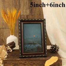 2 PIEZAS Marco de fotos de escritorio retro, con relieve dorado, de forma rectangular vertical, en estilo retro, para decoración del hogar, apropiado para fotos de 5, 6, 7, 8 pulgadas - Multicolor - Ver 12