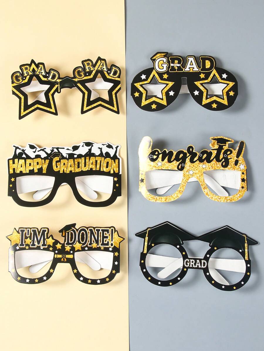 Bộ 6 cốc giấy tốt nghiệp, phụ kiện trang trí tiệc, cốc tiệc tốt nghiệp đại học, quà tặng tốt nghiệp, đồ trang trí lễ tốt nghiệp, đạo cụ chụp ảnh tốt nghiệp. - kính tốt nghiệp - Xem 1