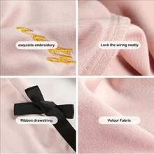 1pc Deluxe Velvet Embroidered Drawstring Pouch - Elegant Cosmetic And Trinket Storage Bag, Matte Finish, Suitable For Any Room, Gift Packaging Valentine's Day