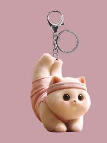 1 件可爱猫咪钥匙扣，2D 亚克力材质时尚设计轻便钥匙圈、包包吊饰、汽车吊坠，是节日和聚会时送给朋友的完美礼物