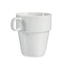 Juego de 4 tazas apilables Ø8,5x10cm - 350ml en color blanco con estante VESSIA San Ignacio - Multicolor - Ver 5