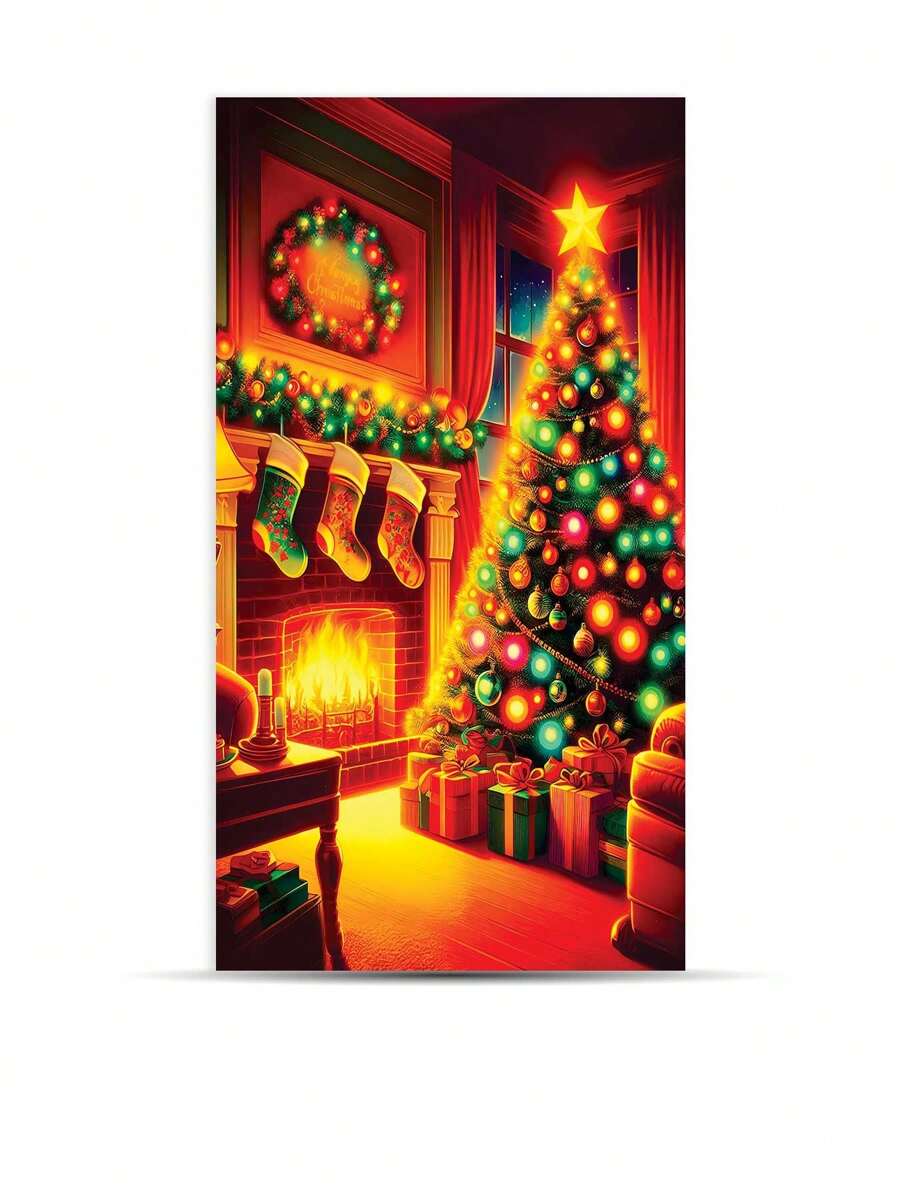 Sublimated Rectangular Panel Cover Party And Birthday Decoration Various Themes Christmas Gifts Red Santa Claus Tree - 矩形面板4611 - 查看 1
