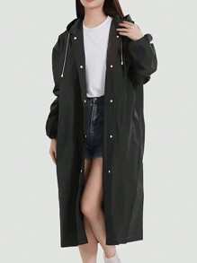 Long EVA Unisex Raincoat, Thickened Waterproof Rain Coat, Women Men Hooded Raincoat,Waterproof, Windproof, Quick-Dry, And Breathable - Ideal For Cycling, Hiking, And Outdoor Adventures, Back To School Supplies