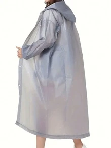 Long EVA Unisex Raincoat, Thickened Waterproof Rain Coat, Women Men Hooded Raincoat,Waterproof, Windproof, Quick-Dry, And Breathable - Ideal For Cycling, Hiking, And Outdoor Adventures, Back To School Supplies