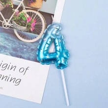 Blue Balloon Shaped Digital Birthday Candle Plugin Baking Cake Candle Decoration Decoration
