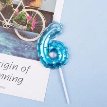 Blue Balloon Shaped Digital Birthday Candle Plugin Baking Cake Candle Decoration Decoration