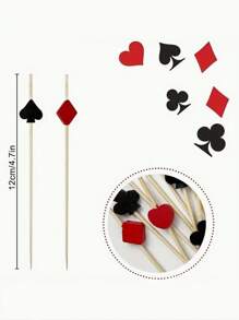 25/30/50 Peças, Palitos de Dente de Coquetel de Cassino, Decorações para Festa de Poker, Palitos de Dente para Petiscos, Decorações de Coquetel para Bebidas, Decoração de Alimentos com Palitinho de Poker Preto e Vermelho, Palito de Fruta