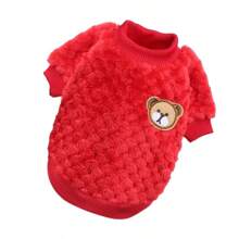 Bear Embroidery Pet Dog Vest Winter Warm Dog Clothes For Small Dogs Plush Puppy Cat Coat Yorkies Chihuahua Shih Tzu Pug Outfits