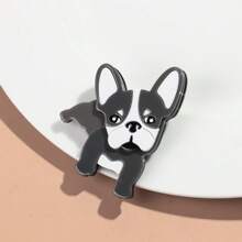 1pc Fashion Acrylic Patchwork Adorable Glasses Wearing Dog/Puppy Animal Design Brooch, Suitable As Gift For Women