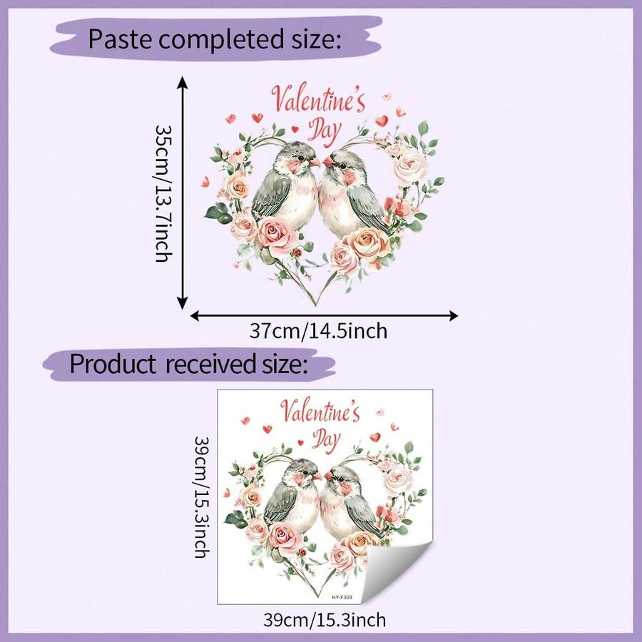 1pc Cats And Love Birds, Flowers Decoration Door Sticker For