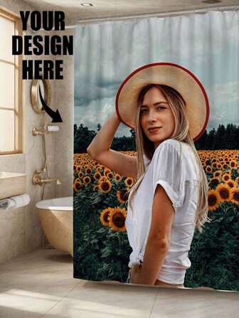 1 pieza Cortina de ducha de franela personalizada, fondo de imagen personalizada, cortina de ducha de boda, imagen personalizada, extra gruesa y suave, adecuada para todas las estaciones, imagen familiar y de amigos, regalo para decoración del hogar y el baño de amigos y familiares, decoración de otoño, accesorios de baño, de vuelta a la escuela