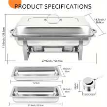 4 Packs 8QT Full Size Chafing Dish Buffet Set, Stainless Steel Food Warmer Kit With Lids, Food Pans, Water Pan And Fuel Holders For Restaurant Catering Parties Weddings - 4 Pack - View 4