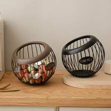 1pc Iron Fruit Basket, Coffee Capsule Storage Basket, Desktop Decor, Coffee Table Snack & Candy Organizer, Suitable For Valentine's Day, Party, New Year, Autumn/Winter Holiday Celebrations