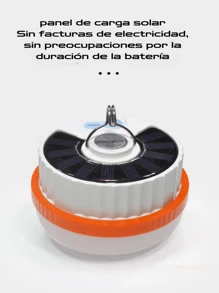 Luces Nocturnas LED Recargables con Gancho – Solares, USB Tipo C, para Emergencias y Campamento - Naranja - Ver 4