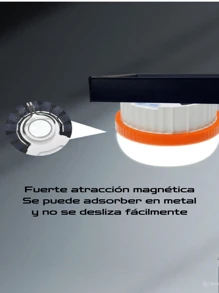 Luces Nocturnas LED Recargables con Gancho – Solares, USB Tipo C, para Emergencias y Campamento - Naranja - Ver 6