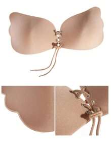 2件/1件装可重复使用无肩带隐形文胸，提升胸型隐形文胸，女士隐形露背文胸带乳贴