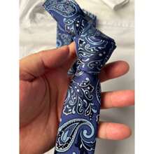 Slim Kashmir Tie Royal Blue - 2400 Threads - Màu xanh hải quân - Xem 3