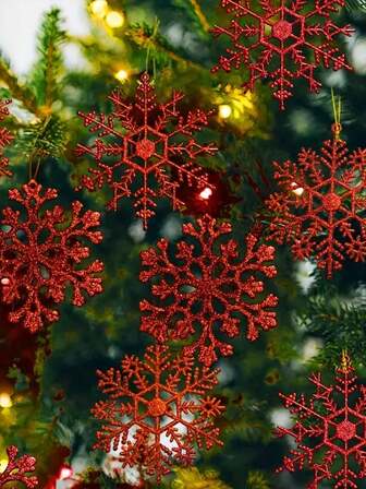 9st röd snöflinga dekoration julgran dekoration snöflinga röd snöflinga hänge julfest leverans