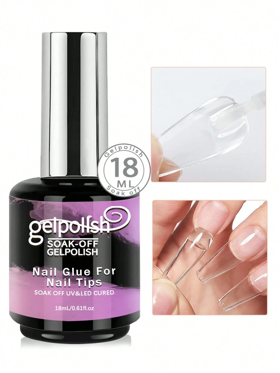 Keo dán móng 18ml, thích hợp cho móng giả, đầu móng và móng dán, siêu dính, giữ được hơn 28 ngày (cần sấy khô), keo nối móng siêu bền.