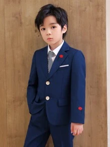 3 Peças/Conjunto Terno Formal Meninos Jovem: Jaqueta + Calça + Gravata, Apresentação no Palco, Pajens para Casamento, Roupa para Festival Escolar, Traje Formal para Festa, Outono