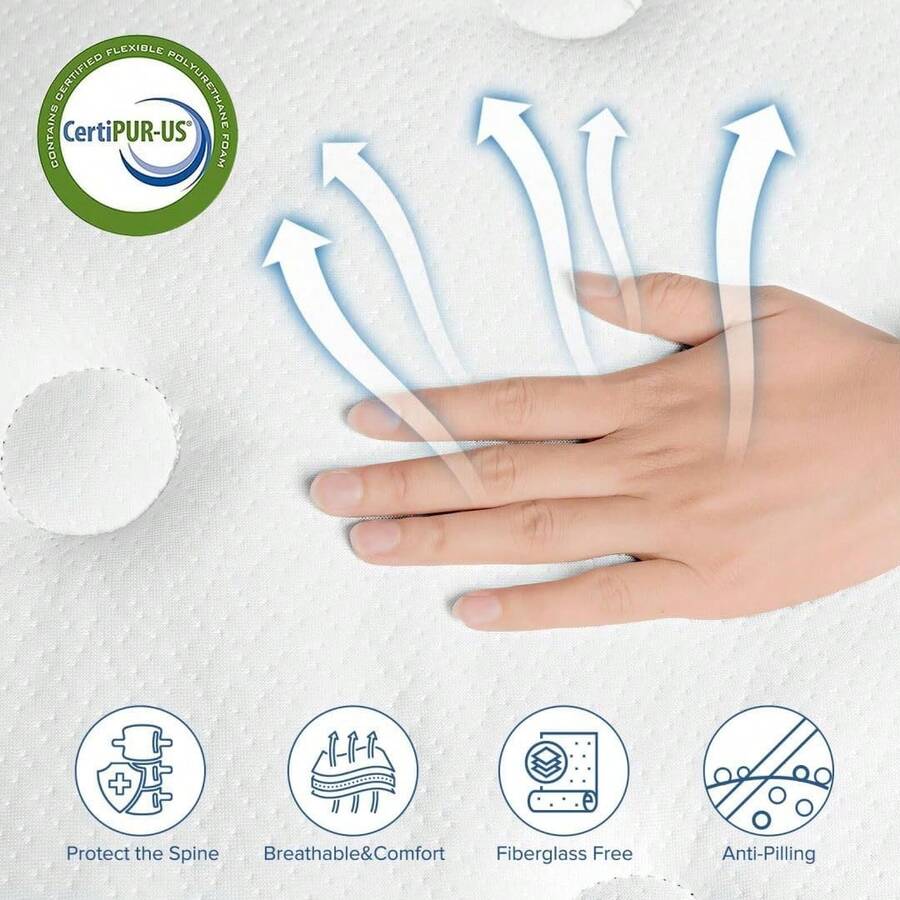 Mattress, Medium Firm Hybrid Mattress With Bamboo Charcoal Gel Memory