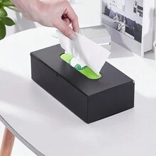 1pc Countertop Tissue Box, Stainless Steel Facial Tissue Dispenser, Napkin Holder, Can Be Placed On Countertop Or Wall-Mounted, For Living Room, Dining Room, Bathroom, Bedroom, Home Essential - Available In Glossy, Brushed, Black, Gold Home Bathroom Decor Bathroom Organizer Summer Back To School