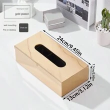 1pc Countertop Tissue Box, Stainless Steel Facial Tissue Dispenser, Napkin Holder, Can Be Placed On Countertop Or Wall-Mounted, For Living Room, Dining Room, Bathroom, Bedroom, Home Essential - Available In Glossy, Brushed, Black, Gold Home Bathroom Decor Bathroom Organizer Summer Back To School