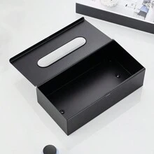 1pc Countertop Tissue Box, Stainless Steel Facial Tissue Dispenser, Napkin Holder, Can Be Placed On Countertop Or Wall-Mounted, For Living Room, Dining Room, Bathroom, Bedroom, Home Essential - Available In Glossy, Brushed, Black, Gold Home Bathroom Decor Bathroom Organizer Summer Back To School