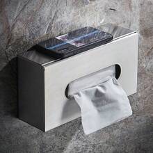1pc Countertop Tissue Box, Stainless Steel Facial Tissue Dispenser, Napkin Holder, Can Be Placed On Countertop Or Wall-Mounted, For Living Room, Dining Room, Bathroom, Bedroom, Home Essential - Available In Glossy, Brushed, Black, Gold Home Bathroom Decor Bathroom Organizer Summer Back To School