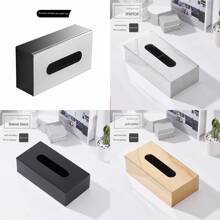 1pc Countertop Tissue Box, Stainless Steel Facial Tissue Dispenser, Napkin Holder, Can Be Placed On Countertop Or Wall-Mounted, For Living Room, Dining Room, Bathroom, Bedroom, Home Essential - Available In Glossy, Brushed, Black, Gold Home Bathroom Decor Bathroom Organizer Summer Back To School