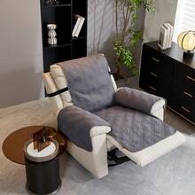 1 tấm lót ghế sofa mỏng chống trượt chống thấm nước trơn màu có thể giặt bằng máy, thích hợp cho mèo và chó lớn/trung bình/nhỏ, dùng cho thú cưng ngủ trên ghế sofa, bốn mùa - Màu xám đen - Xem 4