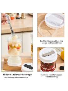 1 件装腌菜容器，食品储存罐，带橄榄油分离器、过滤盖、干湿分离，适用于家庭厨房