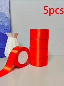 (5 Cuộn) Ruy băng satin trang trí nhà bánh quà tặng đóng gói, Ruy băng dệt cho tiệc cưới nơ DIY hoa hồng thủ công, Giáng sinh - nhiều màu - Xem 27