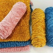 Pacote com 1 fio de poliéster chenille, 100 g cada, fio grosso para tricô de crochê em cores sortidas para artesanato, chapéus, cobertores, cachecóis - fio de lã macio e grosso para projetos de crochê para iniciantes e adultos - Multicolorido - Ver 8