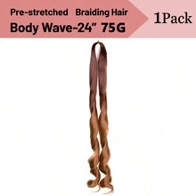 1 Pack French Curl Braiding Hair Halo Hair 24 Inch Loose Wave Bouncy Braiding Hair Pre Stretched 75g/Pack Yaki Curly Braiding Hair Crochet Hair For Women Halo Hair Extensions New Year Balayage Wig