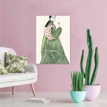 1 bức tranh sơn dầu trừu tượng phong cảnh, áp phích hình học cô gái sọc, áp phích cây dây leo vòng lá đơn giản của Scandinavia, trang trí lý tưởng cho phòng ngủ và phòng khách, trang trí nhà cửa, trang trí phòng, không có khung - Nhiều màu - Xem 29