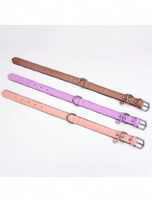 1 件耐用可调节 PU 皮革宠物狗项圈，防变形鳄鱼皮基本宠物项圈。 - 藕粉色 - 查看 8