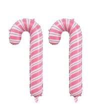 6 件套粉色圣诞拐杖糖风车气球套装，粉色圣诞及新年派对装饰气球，粉色糖果气球 - 彩色 - 查看 11